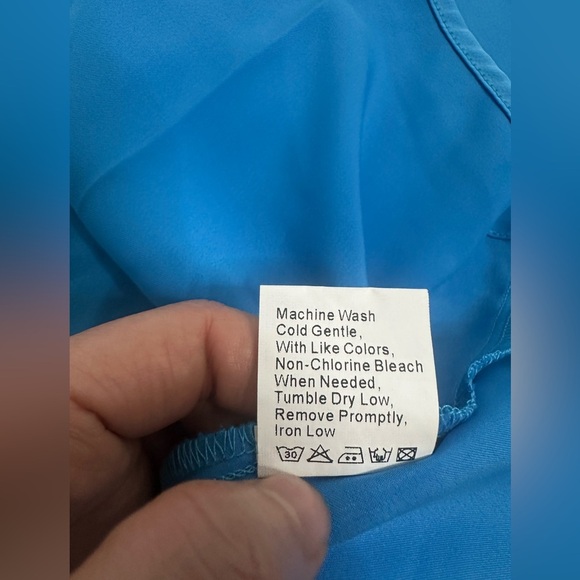 BTFBM Blue Buttoned Long Sleeve Polyester dress XL - Picture 7 of 8